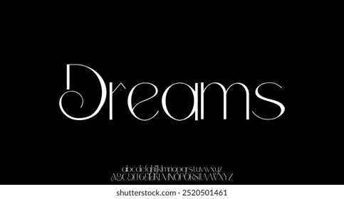 Fonte com letras do alfabeto de luxo. Clássico Lettering minimal Fashion Designs. Tipografia serif simples casamento logotipo fontes e número. ilustração vetorial
