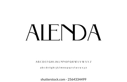 Luxury alphabet letters font. Classic Lettering Minimal Fashion Designs. Typography serif simple wedding logo fonts and number. vector illustration