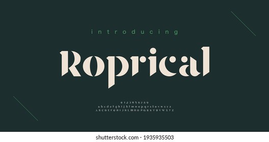 Luxuriöse Buchstaben Schriftart und Nummer. Classic Lettering Minimal Fashion Designs. Typografie Elegante moderne Serifenschriftarten dekoratives Origami-Konzept. Vektorgrafik