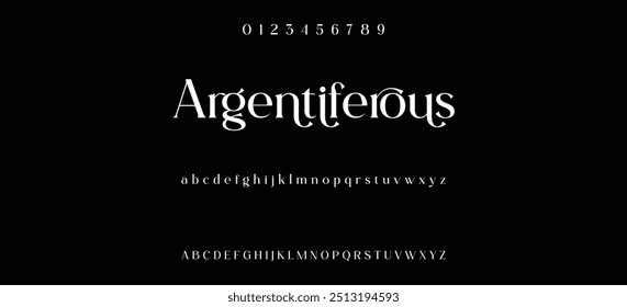Luxury alphabet letters font and number. Typography elegant wedding classic lettering serif fonts decorative vintage retro concept. vector illustration