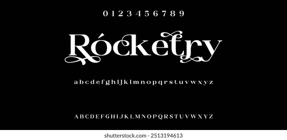 Luxury alphabet letters font and number. Typography elegant wedding classic lettering serif fonts decorative vintage retro concept. vector illustration