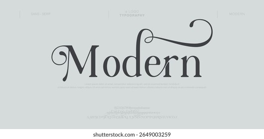 Luxo alfabeto fonte logotipo moderno e número. vintage conceito retro. ilustração vetorial 