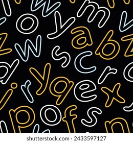 Luxury alphabet seamless pattern. Vector illustration for print, fabric, cover, packaging, interior decor, blog decoration and other your projects.
