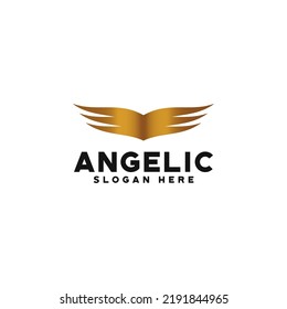luxury angels icon logo design vector illustration, elegant wings angelic icon logo business vector design template with modern, flat and unique styles isolated on white background.