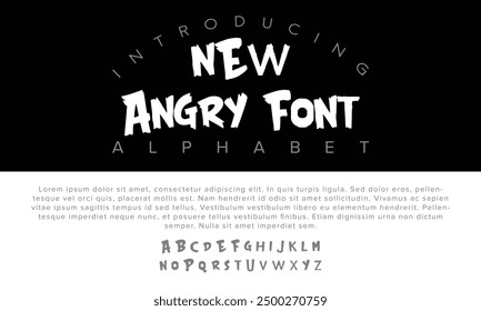 Luxury Angry Font alphabet letters font for logo