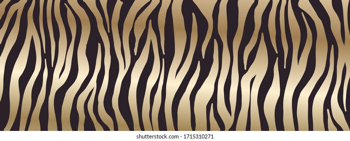 Luxury animal skin background, Golden  zebra skin pattern, Gold tiger skin background vector illustration.