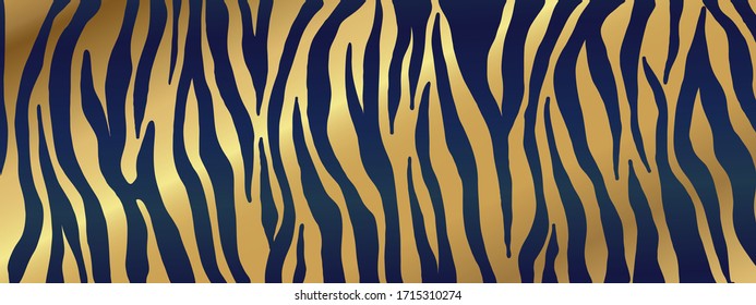 Luxury animal skin background, Golden  zebra skin pattern, Gold tiger skin background vector illustration.