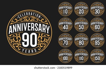 Luxury Anniversary Logo Design Vector Template