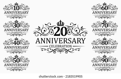 Luxury Anniversary Logo Design Vector Template