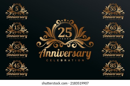 Luxury Anniversary Logo Design Vector Template