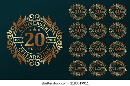 Luxury Anniversary Logo Design Vector Template