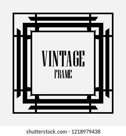 Luxury antique art deco geometric vintage border, frame