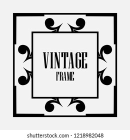 Luxury antique art deco geometric vintage border, frame