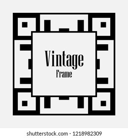 Luxury antique art deco geometric vintage border, frame