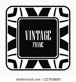 Luxury antique art deco geometric vintage border, frame