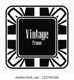 Luxury antique art deco geometric vintage border, frame