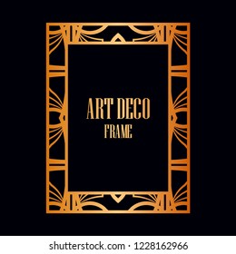 Luxury antique art deco geometric vintage border, frame