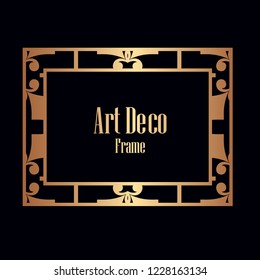 Luxury antique art deco geometric vintage border, frame