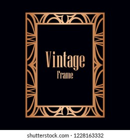Luxury antique art deco geometric vintage border, frame