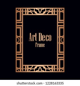 Luxury antique art deco geometric vintage border, frame