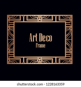 Luxury antique art deco geometric vintage border, frame