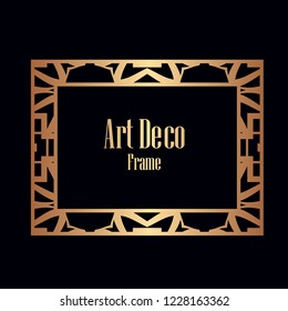 Luxury antique art deco geometric vintage border, frame