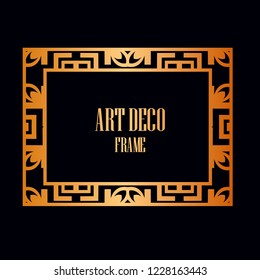 Luxury antique art deco geometric vintage border, frame
