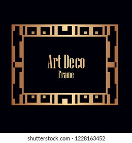 Luxury antique art deco geometric vintage border, frame