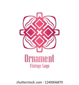 Luxury antique art deco minimal geometric vintage linear vector logo, badge