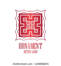 Luxury antique art deco minimal geometric vintage linear vector logo, badge