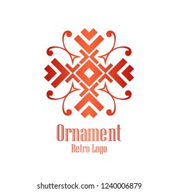 Luxury antique art deco minimal geometric vintage linear vector logo, badge