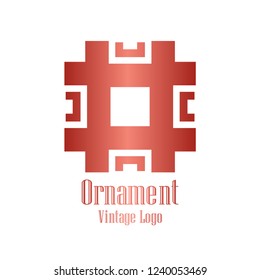 Luxury antique art deco minimal geometric vintage linear vector logo, badge