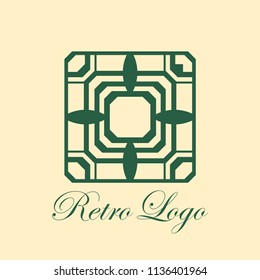 luxury antique art deco monochrome hipster minimal geometric vintage vector logo