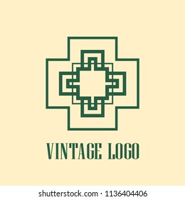 luxury antique art deco monochrome hipster minimal geometric vintage vector logo
