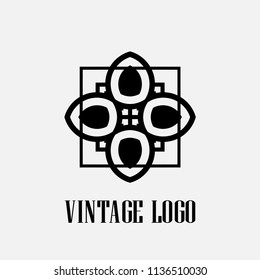 luxury antique art deco monochrome hipster minimal geometric vintage vector logo