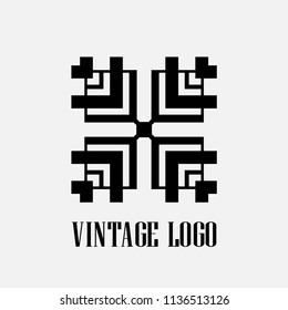 luxury antique art deco monochrome hipster minimal geometric vintage vector logo