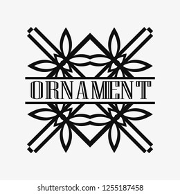 Luxury antique art deco monochrome hipster minimal ornamental geometric vintage linear vector frame , border , label for logo, badge design