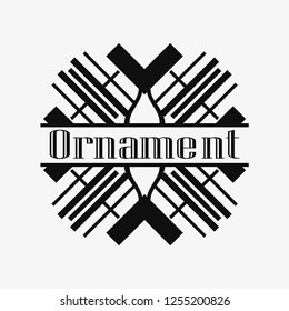 Luxury antique art deco monochrome hipster minimal ornamental geometric vintage linear vector frame , border , label for logo, badge design