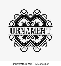 Luxury antique art deco monochrome hipster minimal ornamental geometric vintage linear vector frame , border , label for logo, badge design