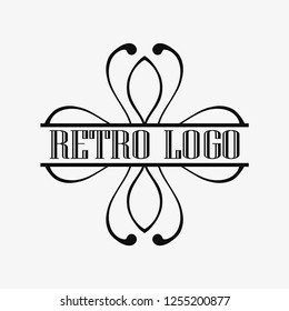 Luxury antique art deco monochrome hipster minimal ornamental geometric vintage linear vector frame , border , label for logo, badge design