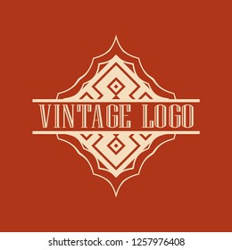 Luxury antique art deco monochrome hipster minimal ornamental geometric vintage linear vector frame , border , label for logo, badge design