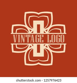Luxury antique art deco monochrome hipster minimal ornamental geometric vintage linear vector frame , border , label for logo, badge design