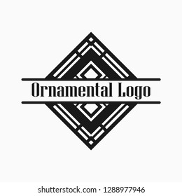 Luxury antique art deco monochrome hipster minimal geometric vintage linear vector frame , border , label, logo