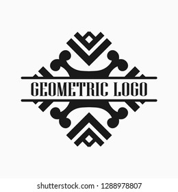 Luxury antique art deco monochrome hipster minimal geometric vintage linear vector frame , border , label, logo