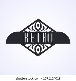 Luxury antique art deco monochrome hipster minimal geometric vintage vector frame 