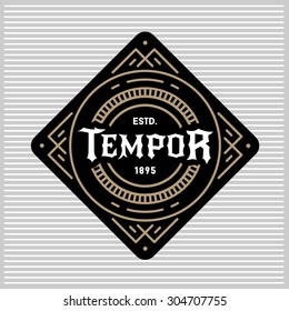 luxury antique art deco monochrome gold hipster minimal geometric vintage linear vector frame , border , label  for your logo, badge or crest for club, bar, cafe, restaurant, hotel, boutique