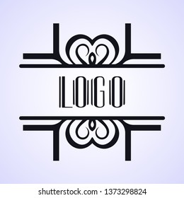 Luxury antique modern art deco monochrome geometric vintage vector frame , border , label for your logo, badge or crest for club, bar, cafe, restaurant, hotel, boutique, packaging of luxury products