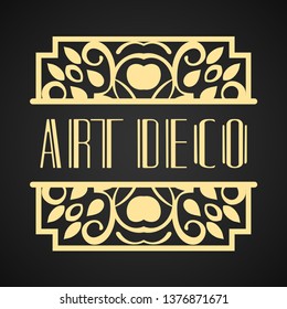 Luxury antique modern art deco monochrome geometric vintage vector frame, border , label for your logo, badge or crest for club, bar, cafe, restaurant, hotel, boutique, packaging of luxury products