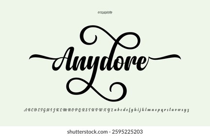 Luxury Anydore alphabet letters font for logo