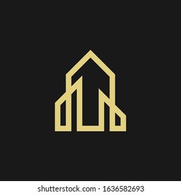 Luxury apartment icon vector design Template. Real estate. Elegant simple bulding - vector